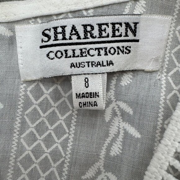 Shareen Collections Romper Womens White V Neck Bell Sleeve Tie Back Size 8 - Picture 4 of 13